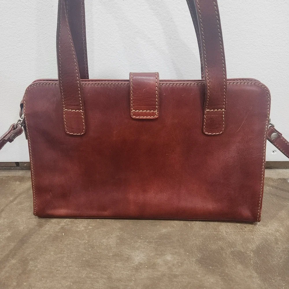 Leonardo Firenze Genuine Italian Leather Handbag Crossbody Italy - Picture 2 of 9